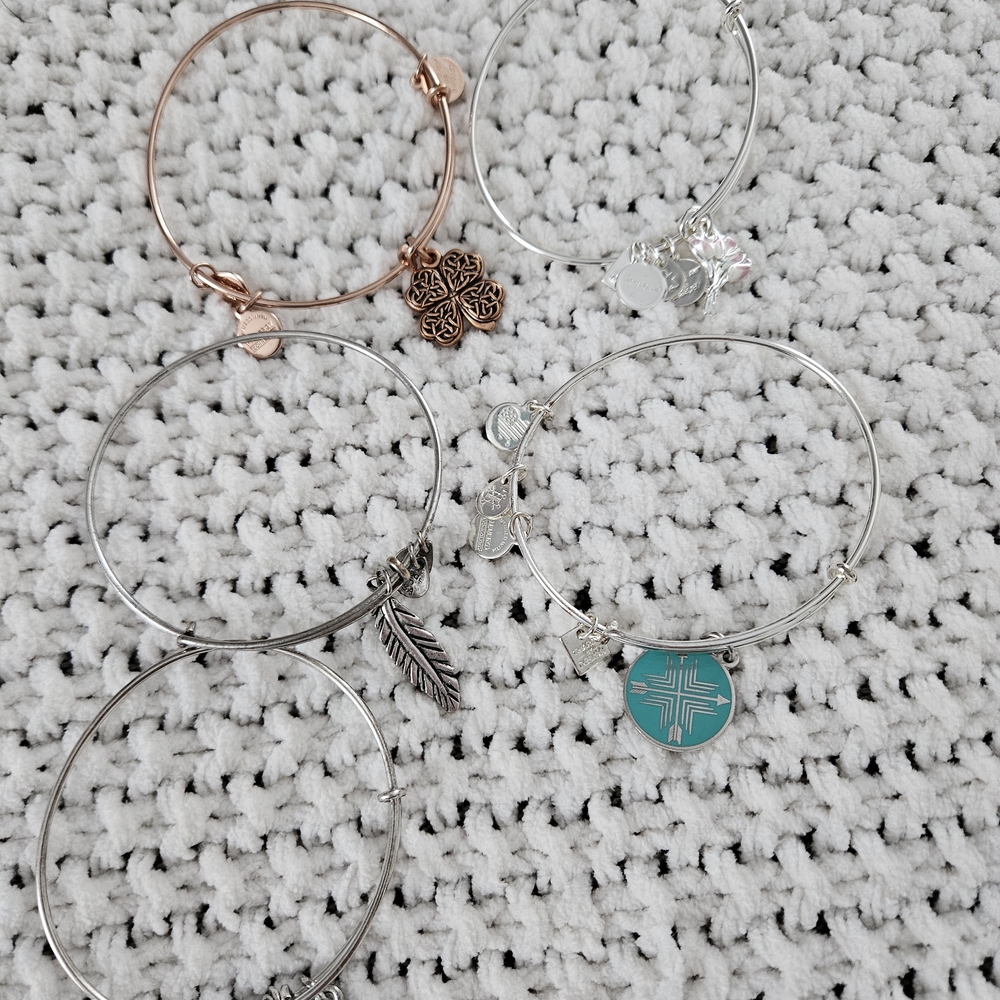 Elegant Silver and Rose Gold Charm Bracelets